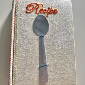 New Anthropologie Burlap Recipe Book